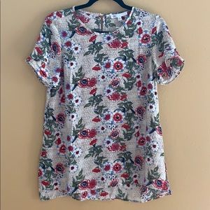 NWT DR2 Short Sleeve Floral Blouse XS
